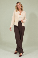 Light beige cardigan with ties