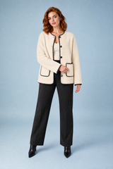 Black and White Oversized Fleece Jacket