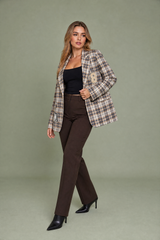 Brown Plaid Blazer