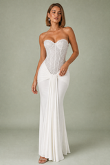 Draped Strapless Maxi Dress
