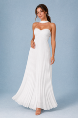 Pleated Backless Maxi Dress