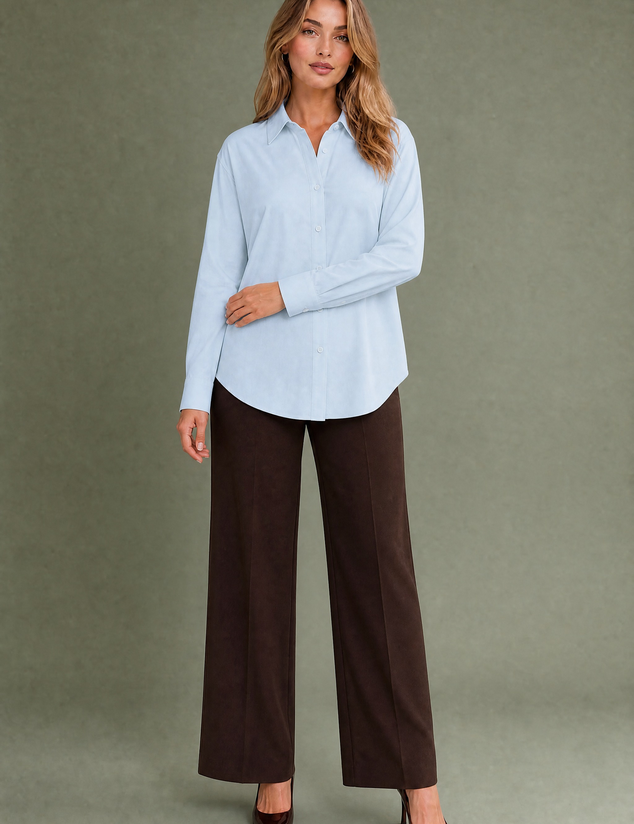 Chemise fluide à col chemise | Variante Bleu | Lounelle Paris