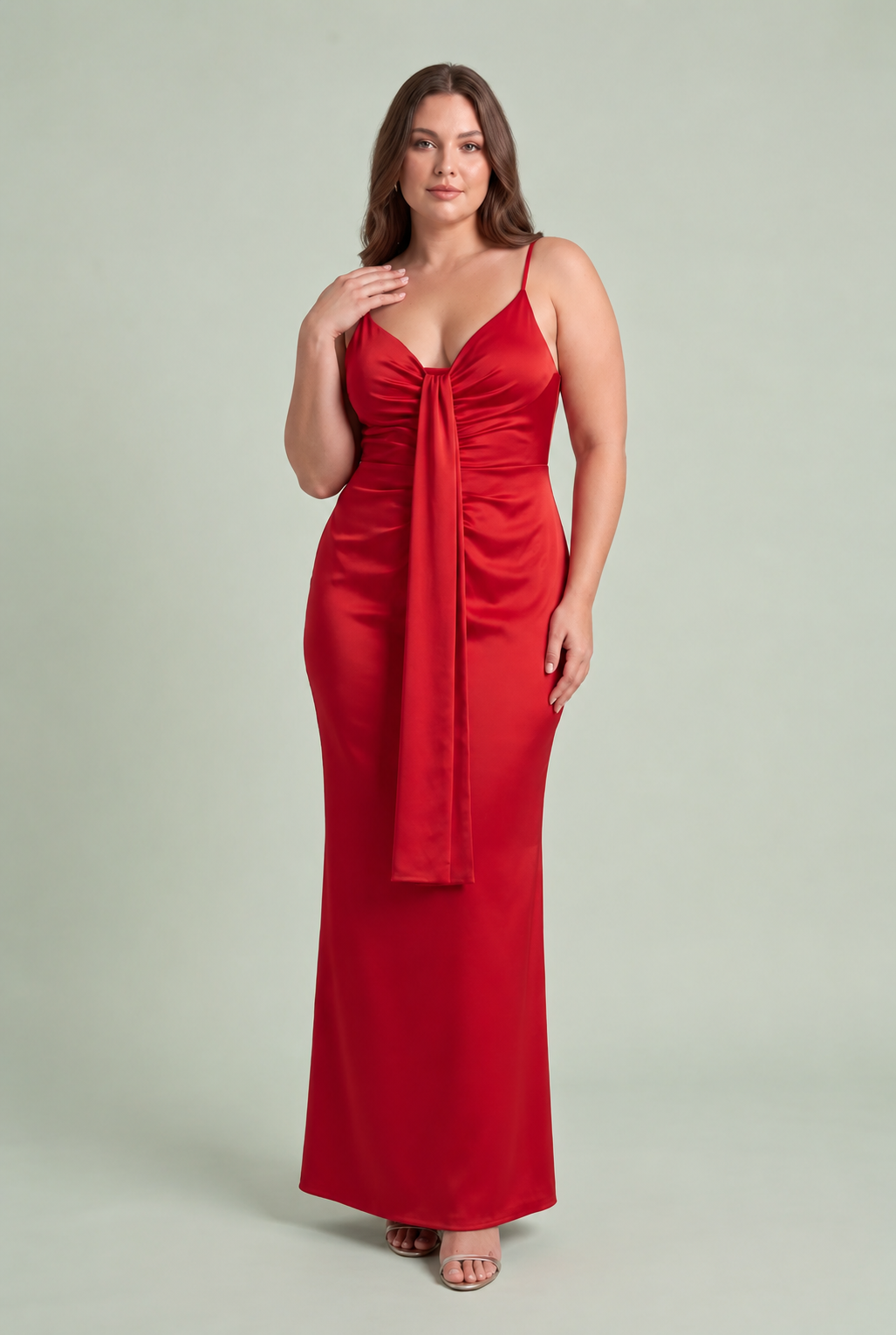 Draped V-Neck Maxi Dress
