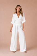 High-Waisted V-Neck Jumpsuit