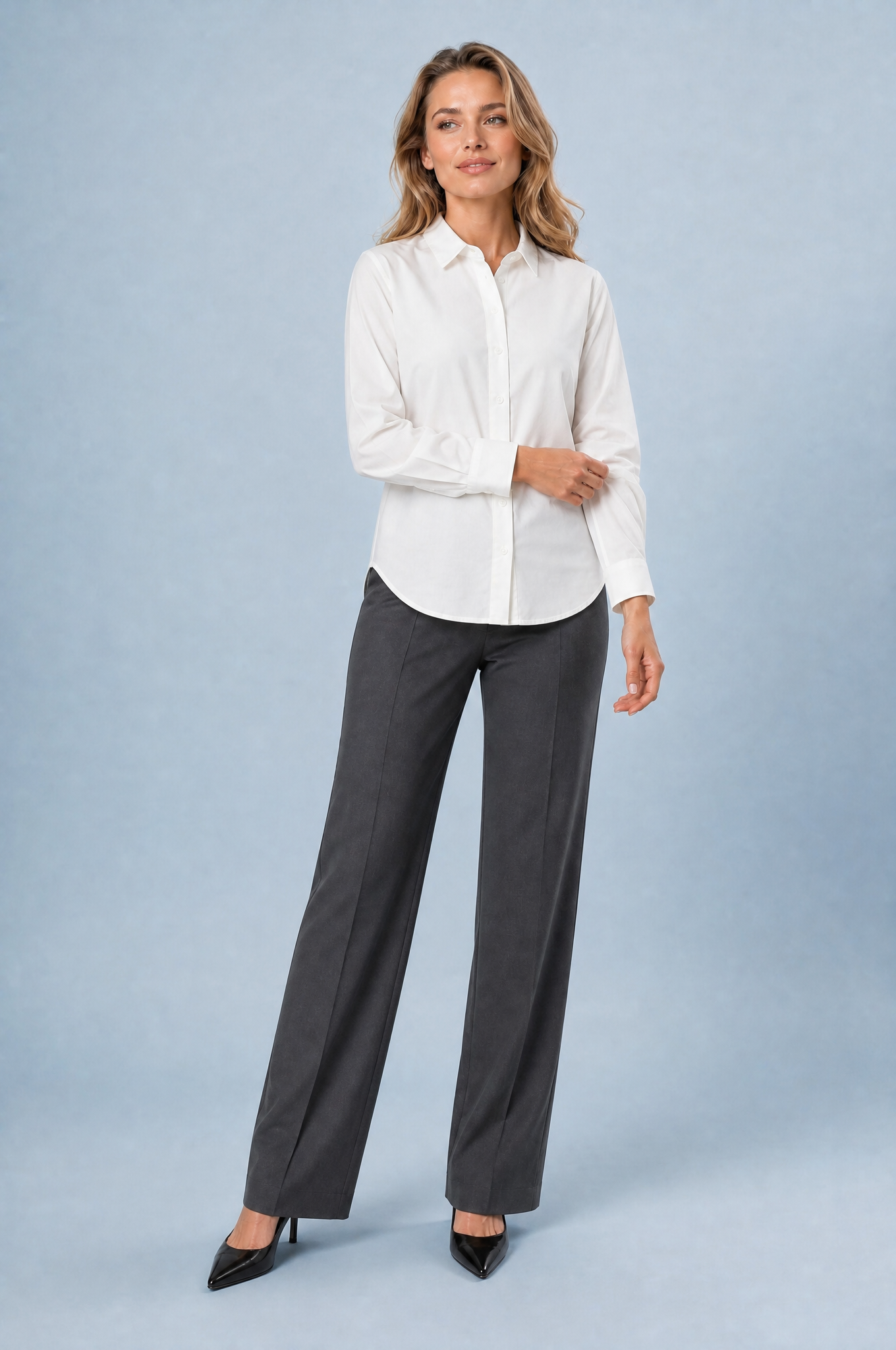Chemise fluide manches longues | Variante Blanc | Lounelle Paris
