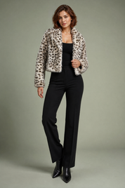 Veste en fausse fourrure imprimé animalier | Vue de face | Lounelle Paris