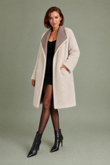 Reversible Faux-Fur-Collar Coat