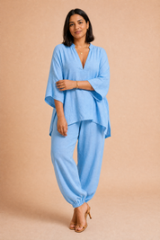 Ensemble fluide col V | Porté sur une autre silhouette | Lounelle Paris