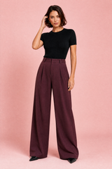 White High-Waisted Wide-Leg Pants