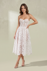 Lace Strapless Bustier Dress