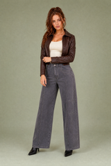 Mid-Rise Wide-Leg Cargo Pants