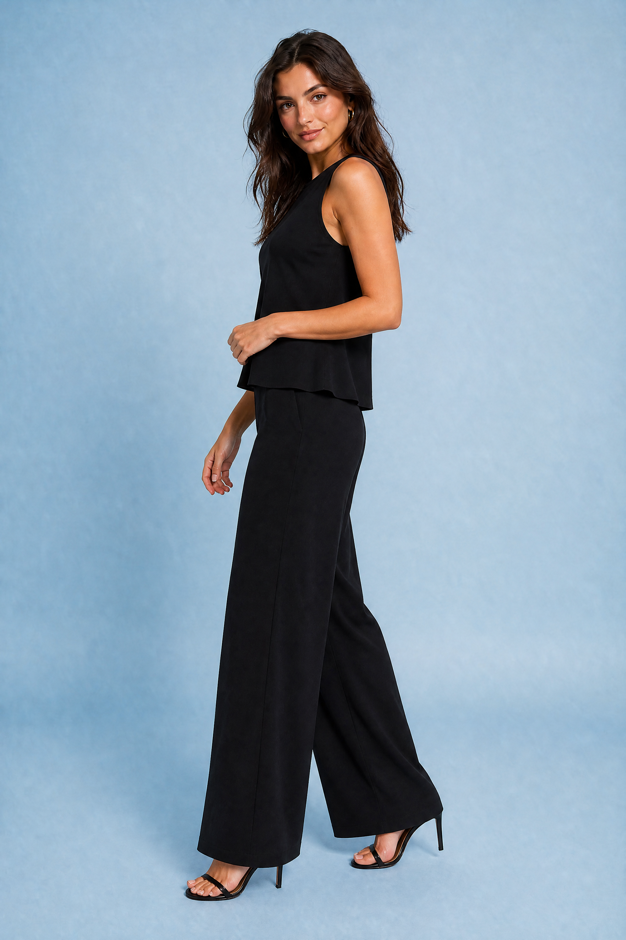Ensemble pantalon large fluide | Vue de profil | Lounelle Paris