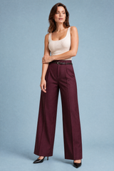 High-waisted wide-leg pants