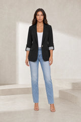 Cropped Three-Quarter Sleeve Blazer