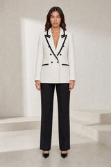 Black Tweed Contrast White Blazer