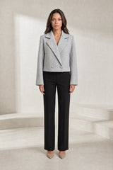 Oversized Cropped Double-Breasted Blazer