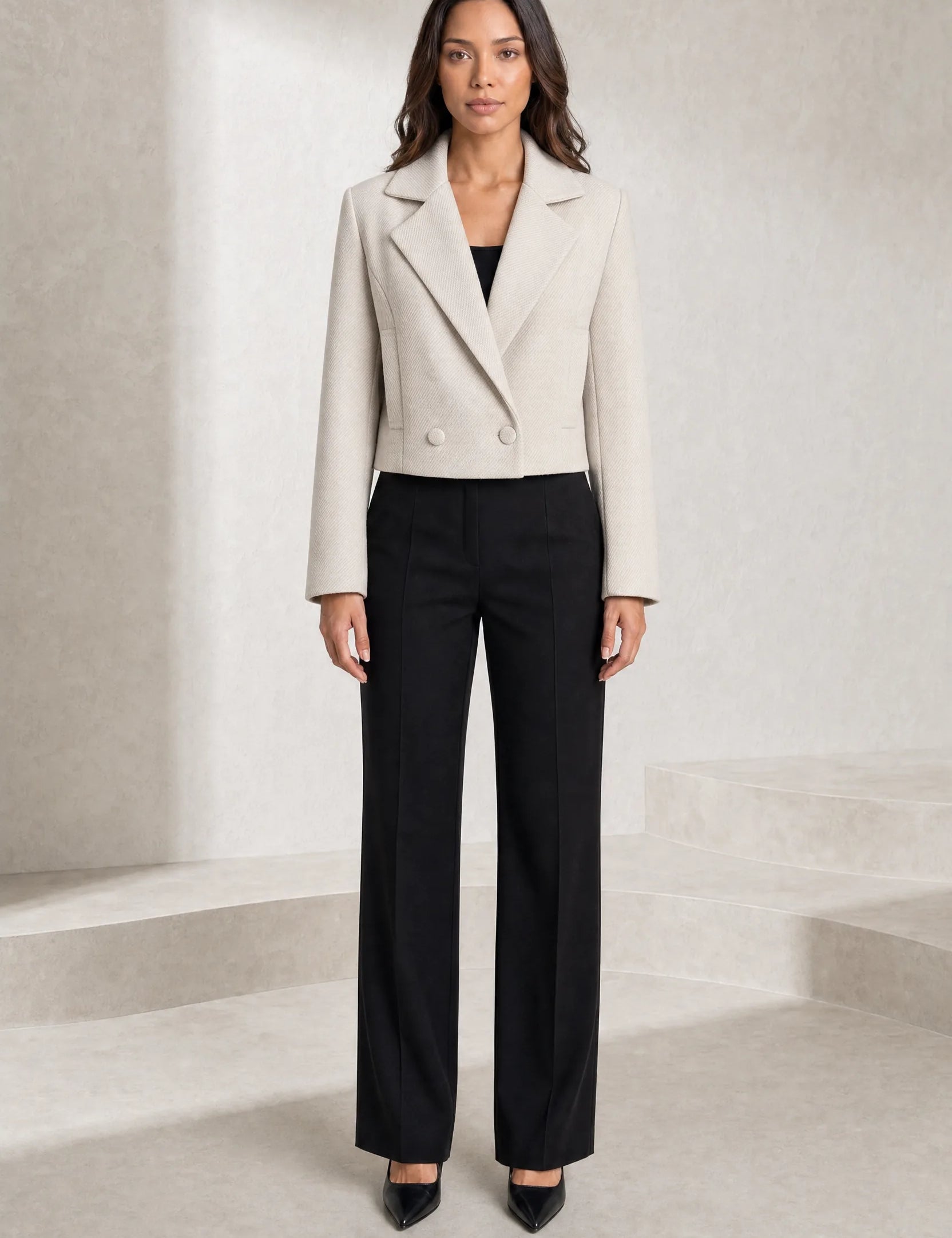 Blazer court ample à double boutonnage | Lounelle Paris
