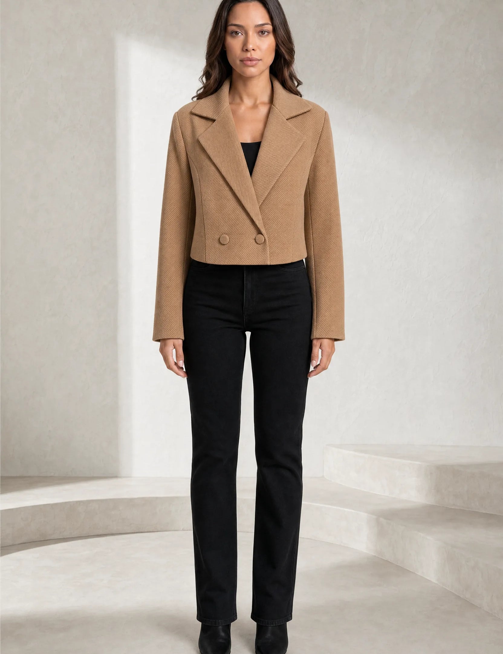 Blazer court ample à double boutonnage | Lounelle Paris