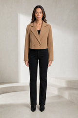 Oversized Cropped Double-Breasted Blazer