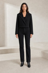 Oversized Cropped Double-Breasted Blazer