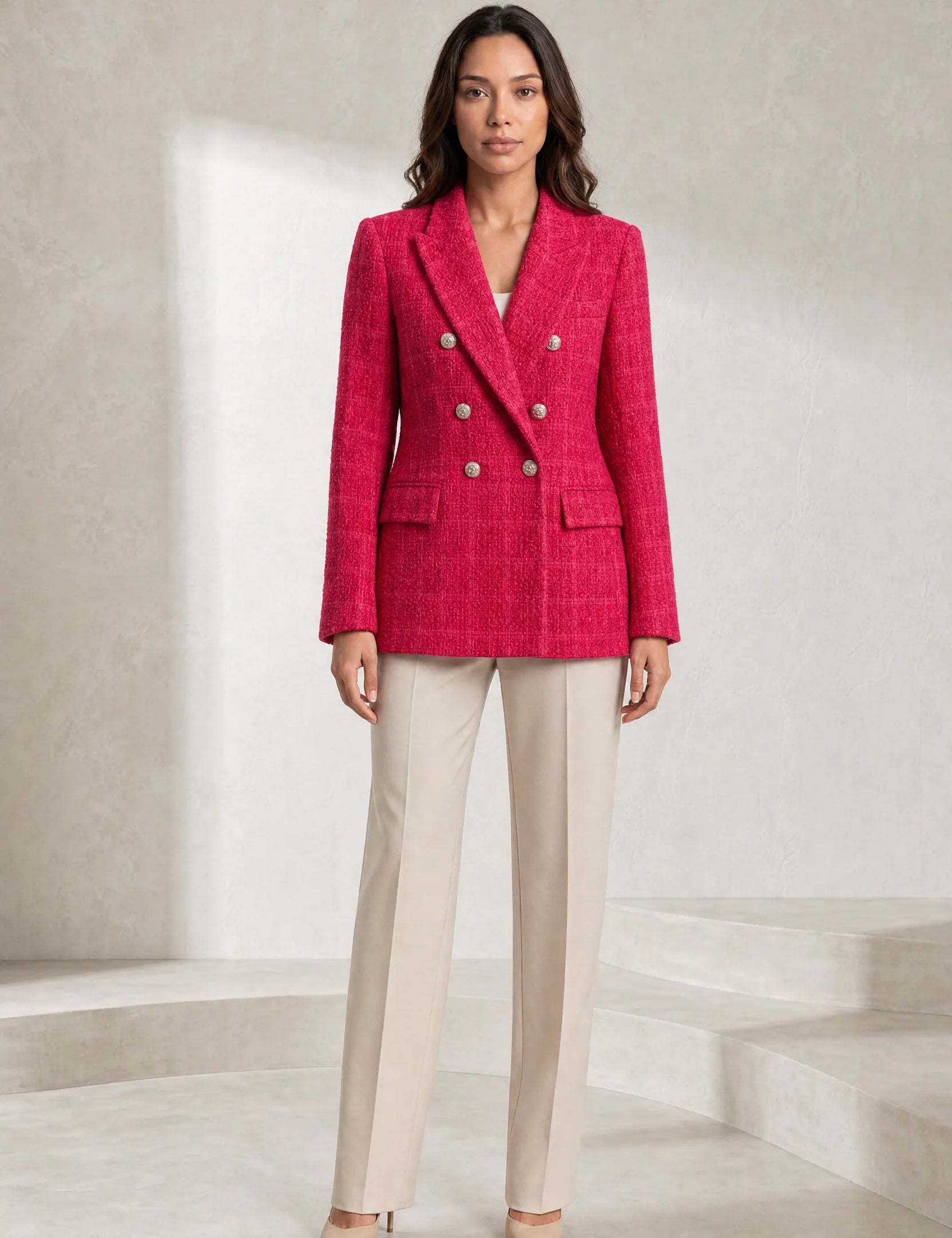 Blazer croisé en tweed | Lounelle Paris