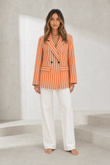 Orange stripe oversized blazer