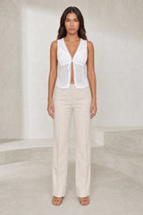 White V-Neck Lace Blouse