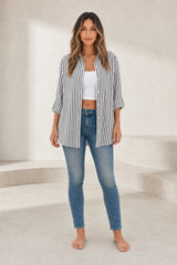 Fluid Vertical Stripe Blouse