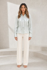 Metallic Belted Shirt