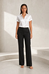 Satin short-sleeve blouse