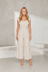 Abricot Square-Neck Flutter Dress