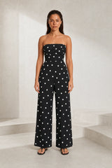 Polka Dot Bandeau Jumpsuit