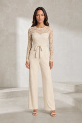 Wide-Leg Lace Jumpsuit