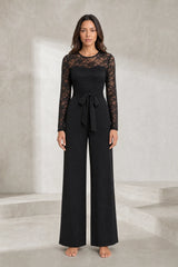 Wide-Leg Lace Jumpsuit