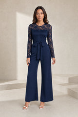 Wide-Leg Lace Jumpsuit