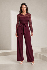 Wide-Leg Lace Jumpsuit