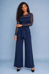 Wide-leg lace jumpsuit