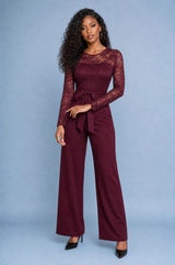 Wide-leg lace jumpsuit