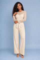 Wide-leg lace jumpsuit