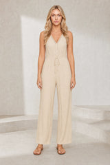 Flowing V-Neck Wide-Leg Jumpsuit