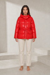 Mid-Length Hooded Down Coat