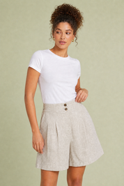 Short taille haute coupe ample | Vue rapprochée | Lounelle Paris