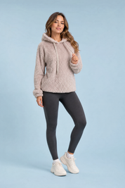 Sweat à capuche ample pelucheux | Vue de face | Lounelle Paris