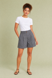 Short taille haute coupe ample | Variante Gris | Lounelle Paris