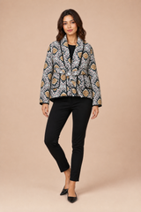 Quilted shawl collar jacket
