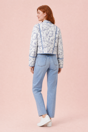 Veste matelassée blanche à imprimé floral | Vue de dos | Lounelle Paris