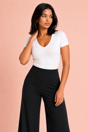 Pantalon fluide taille haute | Vue rapprochée | Lounelle Paris