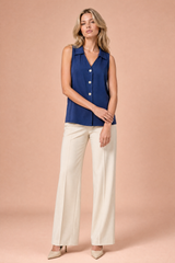 Sleeveless V-Neck Blouse