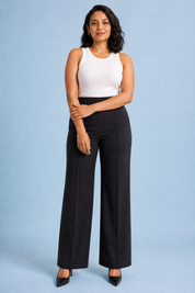 Pantalon large taille haute fluide | Porté sur une autre silhouette | Lounelle Paris