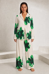 Ecru Floral Print Flowy Set